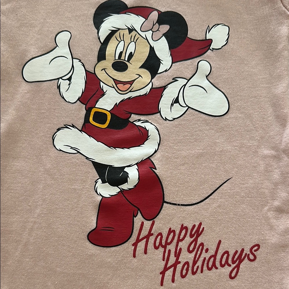 H&M Kids Light Pink and Plaid Minnie Mouse Holiday Pajama Set - Picture 2 of 5